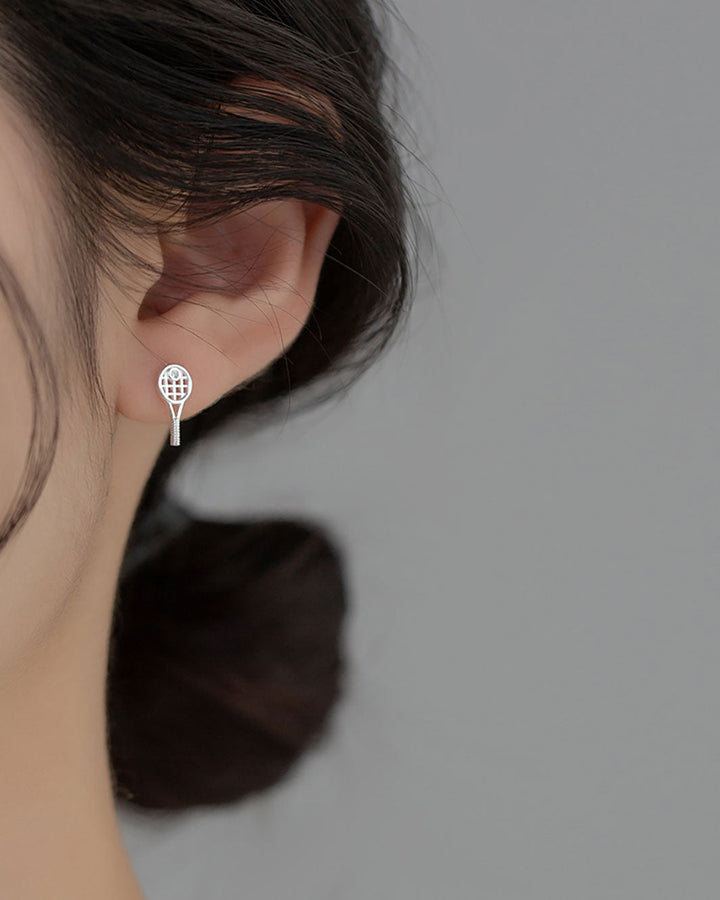 Dainty Racquet Stud Earrings