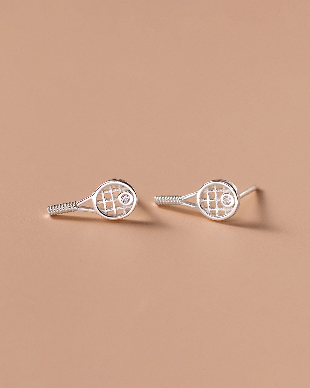 Dainty Racquet Stud Earrings