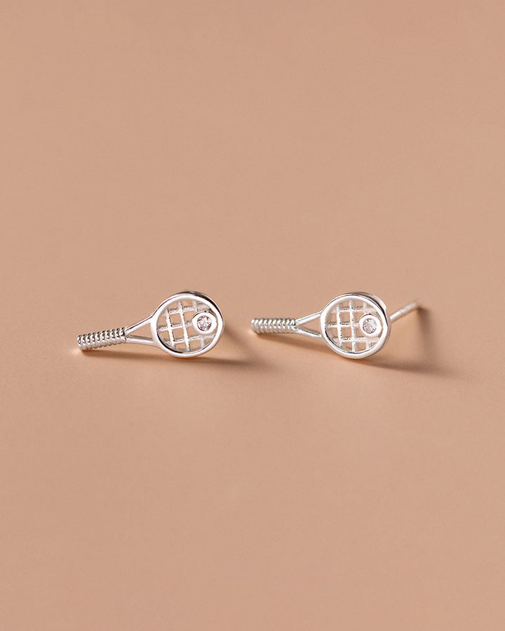 Dainty Racquet Stud Earrings