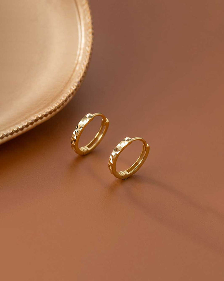 Haley Textured Huggie Hoop Earrings