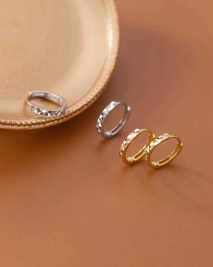 Haley Textured Huggie Hoop Earrings