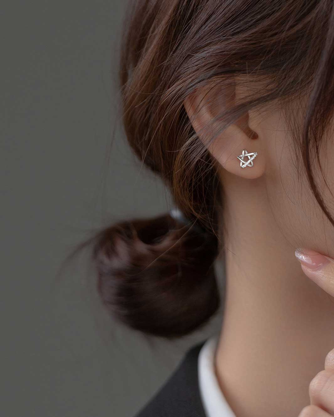 Five-pointed Hollow Star Stud Earrings