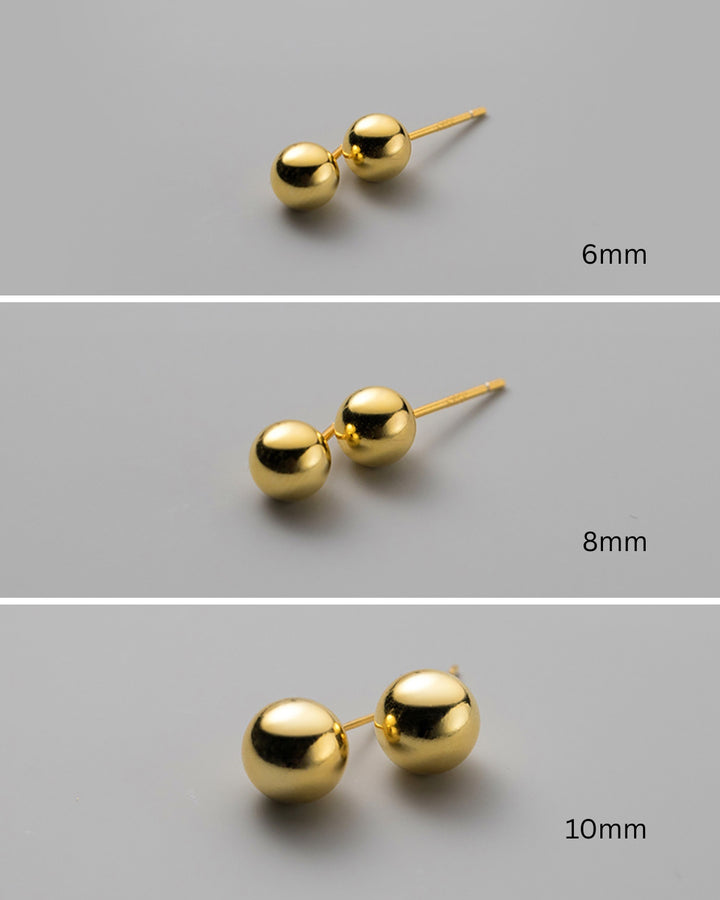 Classic Round Ball Stud Earrings