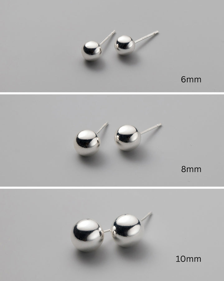 Classic Round Ball Stud Earrings