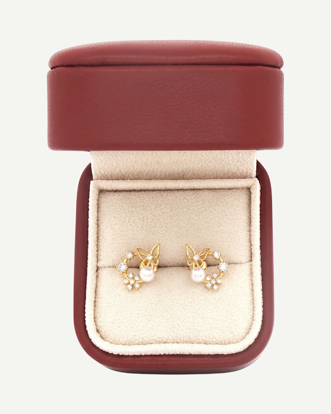 Wine Leather Earrings Gift Box