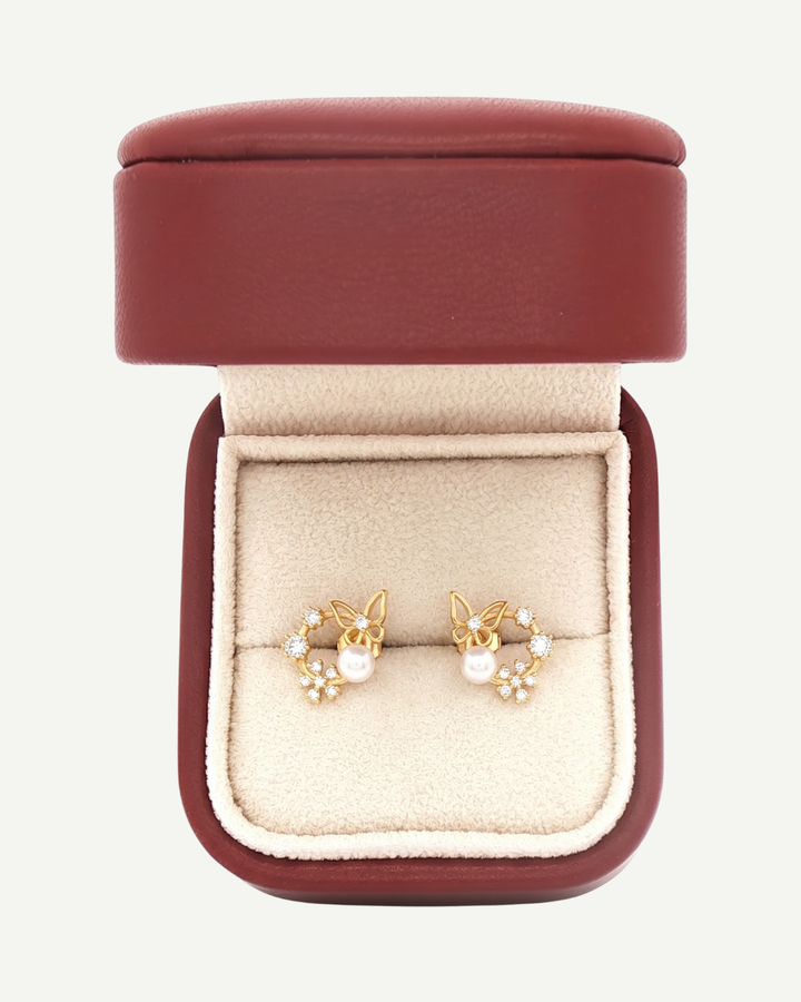 Wine Leather Earrings Gift Box