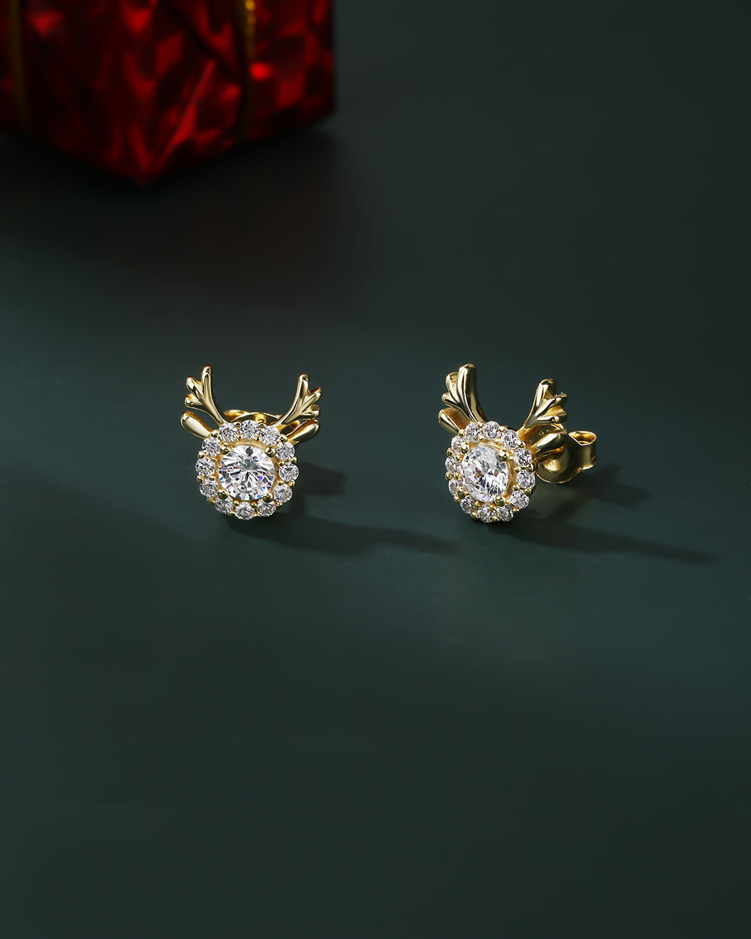 Diamante Reindeer Stud Earrings