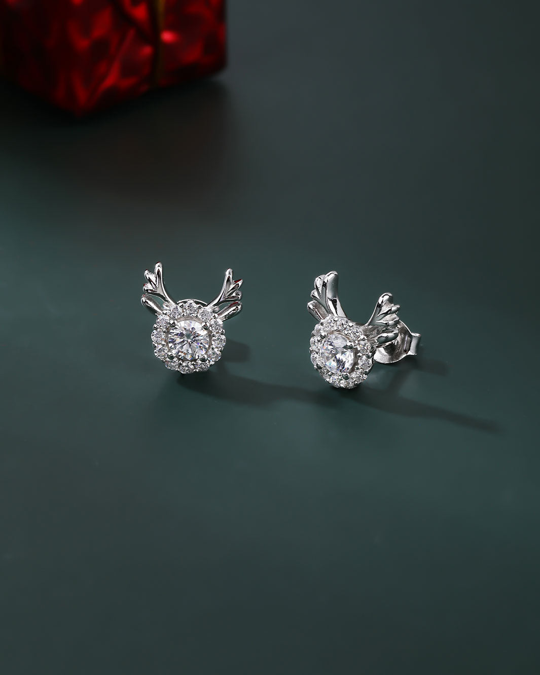 Diamante Reindeer Stud Earrings