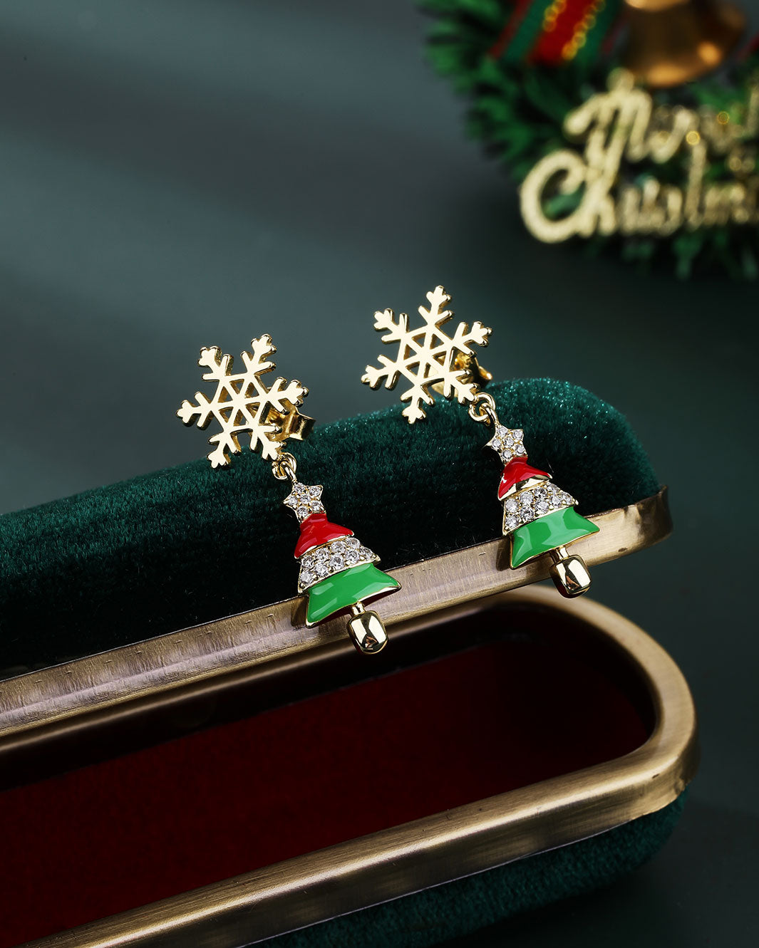 The Merry Xmas Tree Drop Earrings