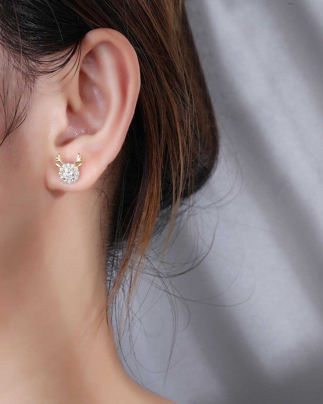 Diamante Reindeer Stud Earrings