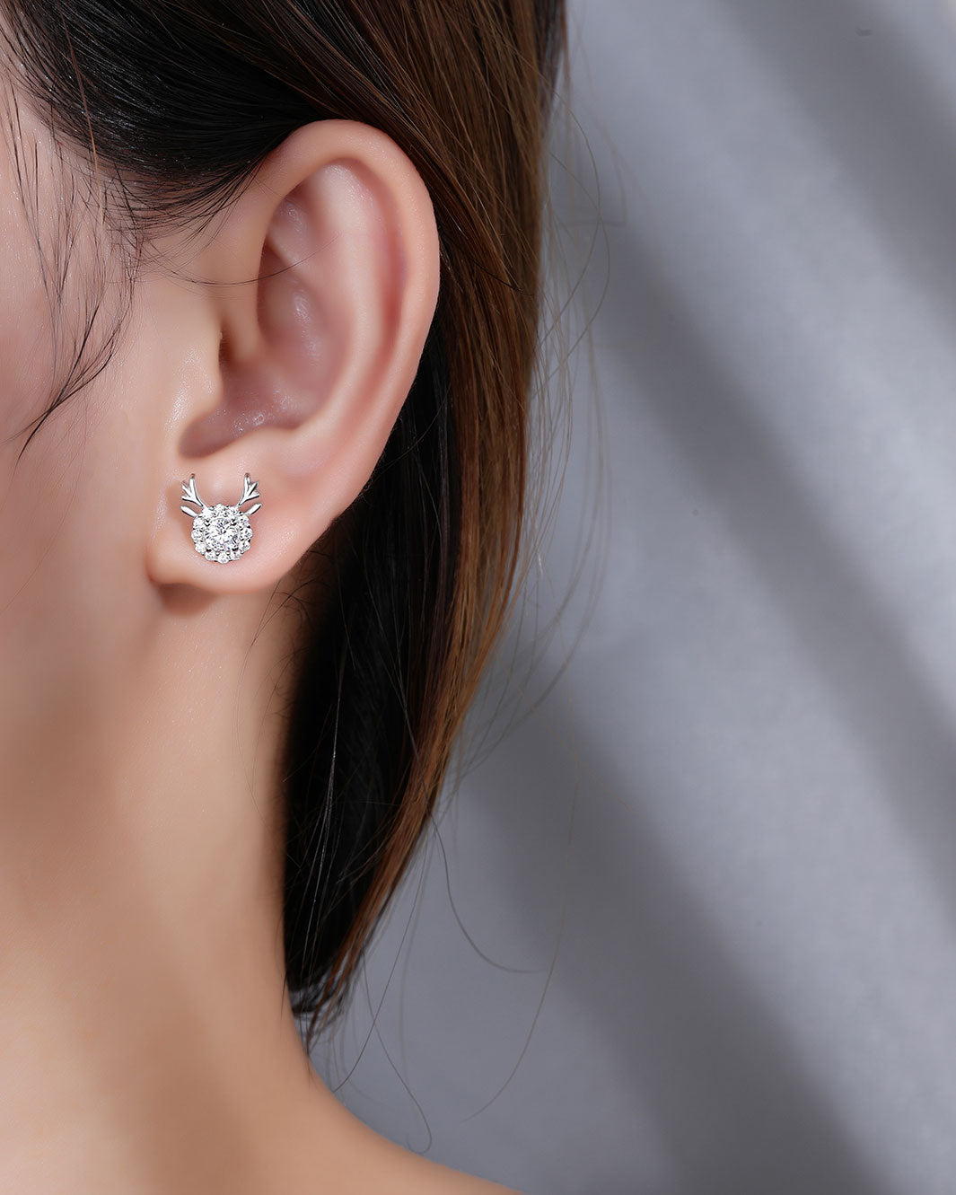 Diamante Reindeer Stud Earrings