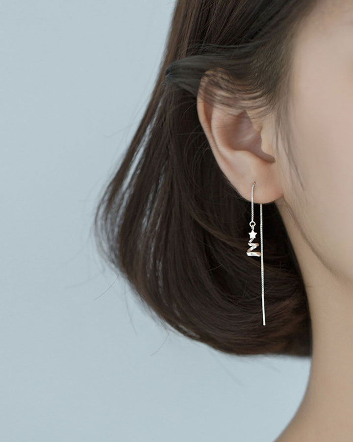 Christmas Tree Charm Threader Earrings