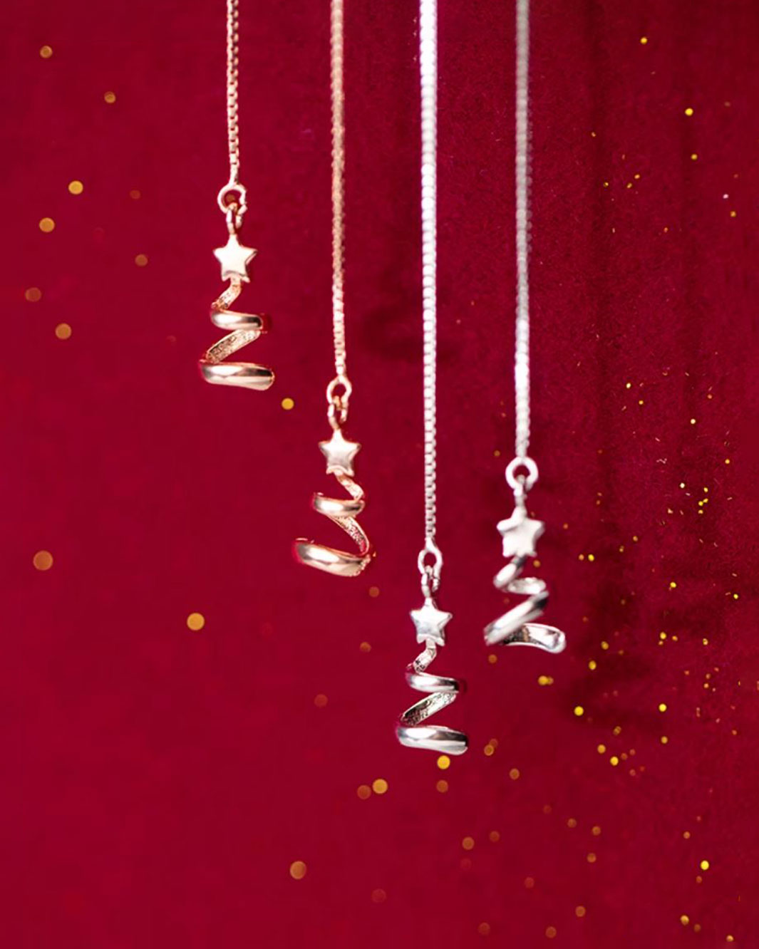 Christmas Tree Charm Threader Earrings