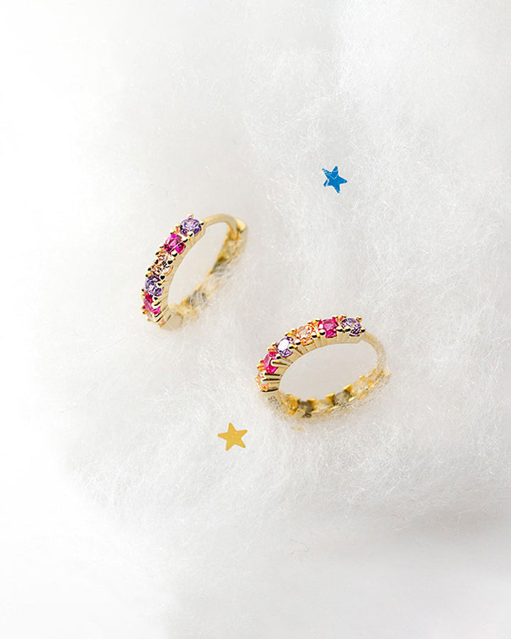 Gracia Colorful Gemstone Hoop Earrings