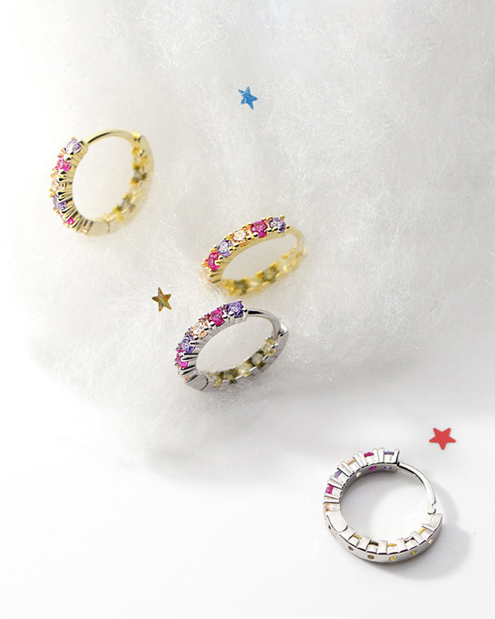 Gracia Colorful Gemstone Hoop Earrings