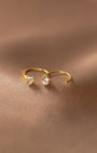 Solitaire Open Huggie Earrings