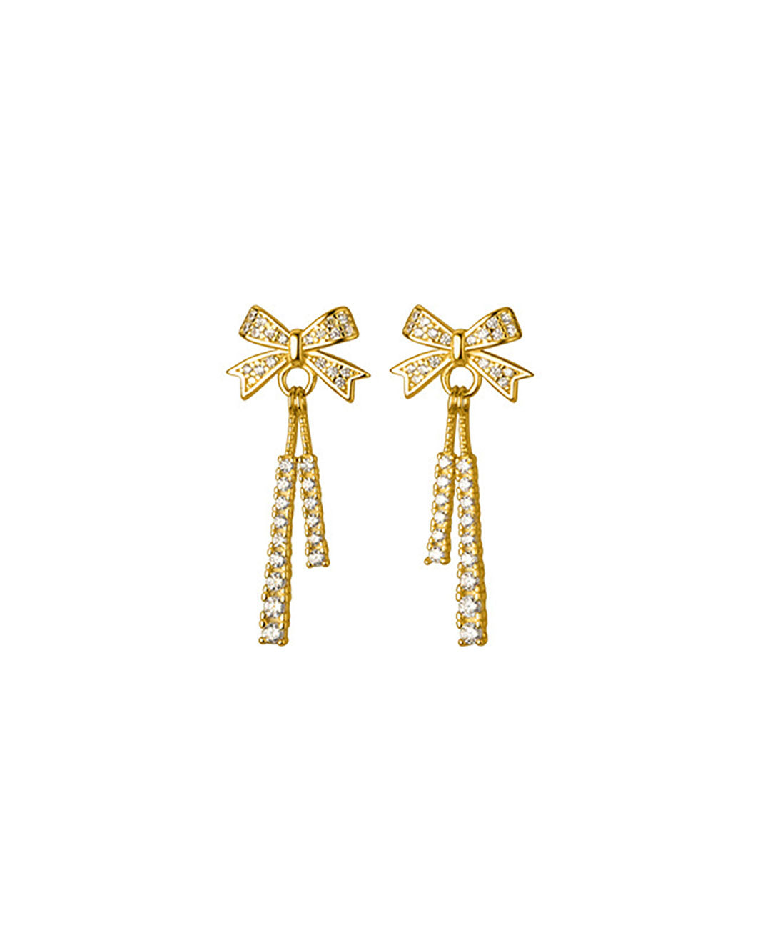 Chloe Bow Knot Tassel Drop Earrings