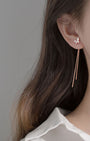Mother of Pearl Butterfly Tassel Earrings