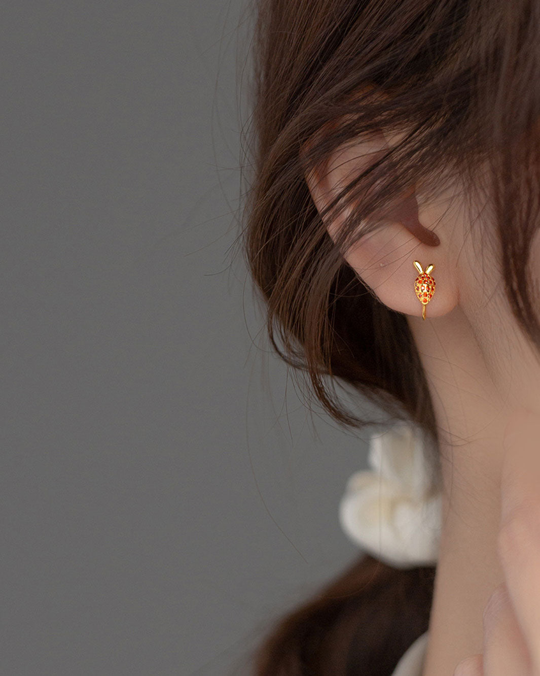 Bunny and Carrot Pave Ear Cuffs