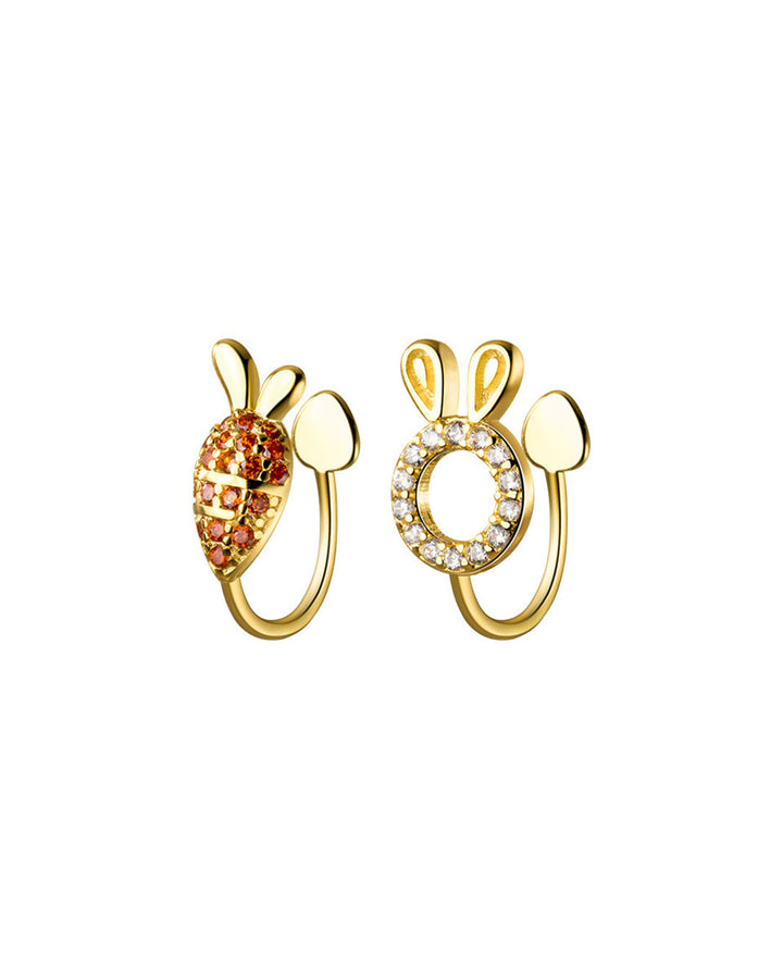 Bunny and Carrot Pave Ear Cuffs