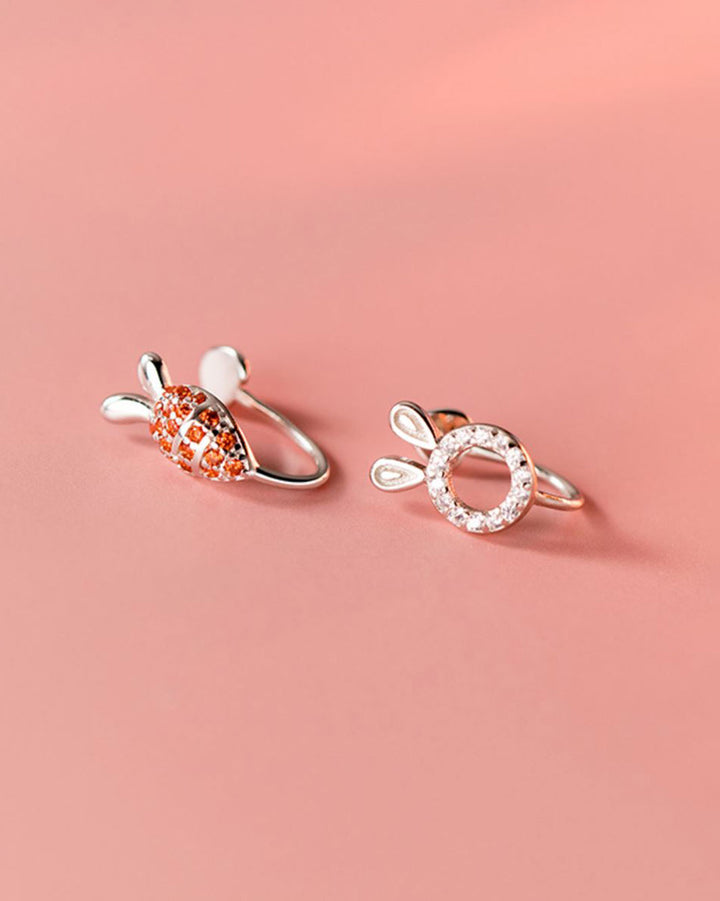 Bunny and Carrot Pave Ear Cuffs