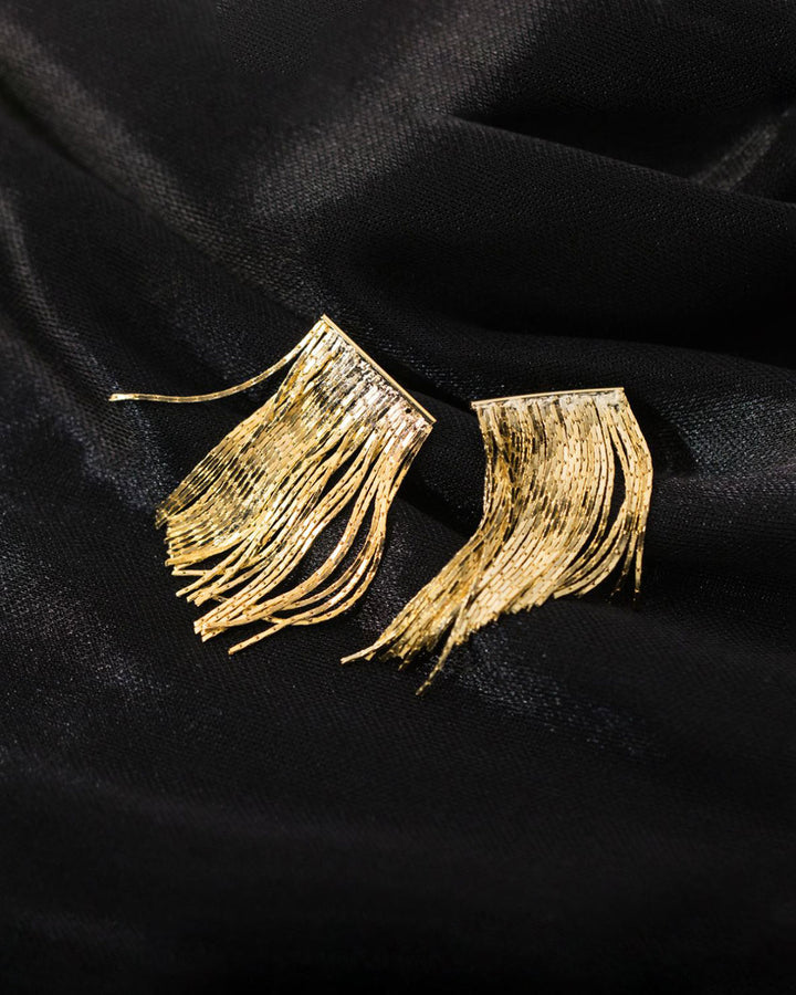 Amelia Chain Tassel Drop Earrings