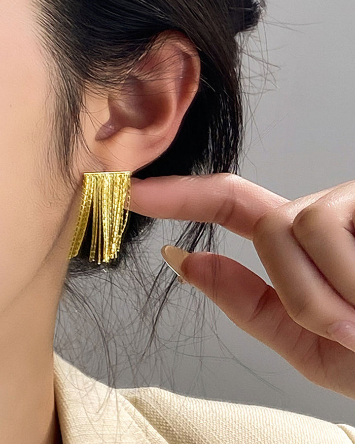 Amelia Chain Tassel Drop Earrings