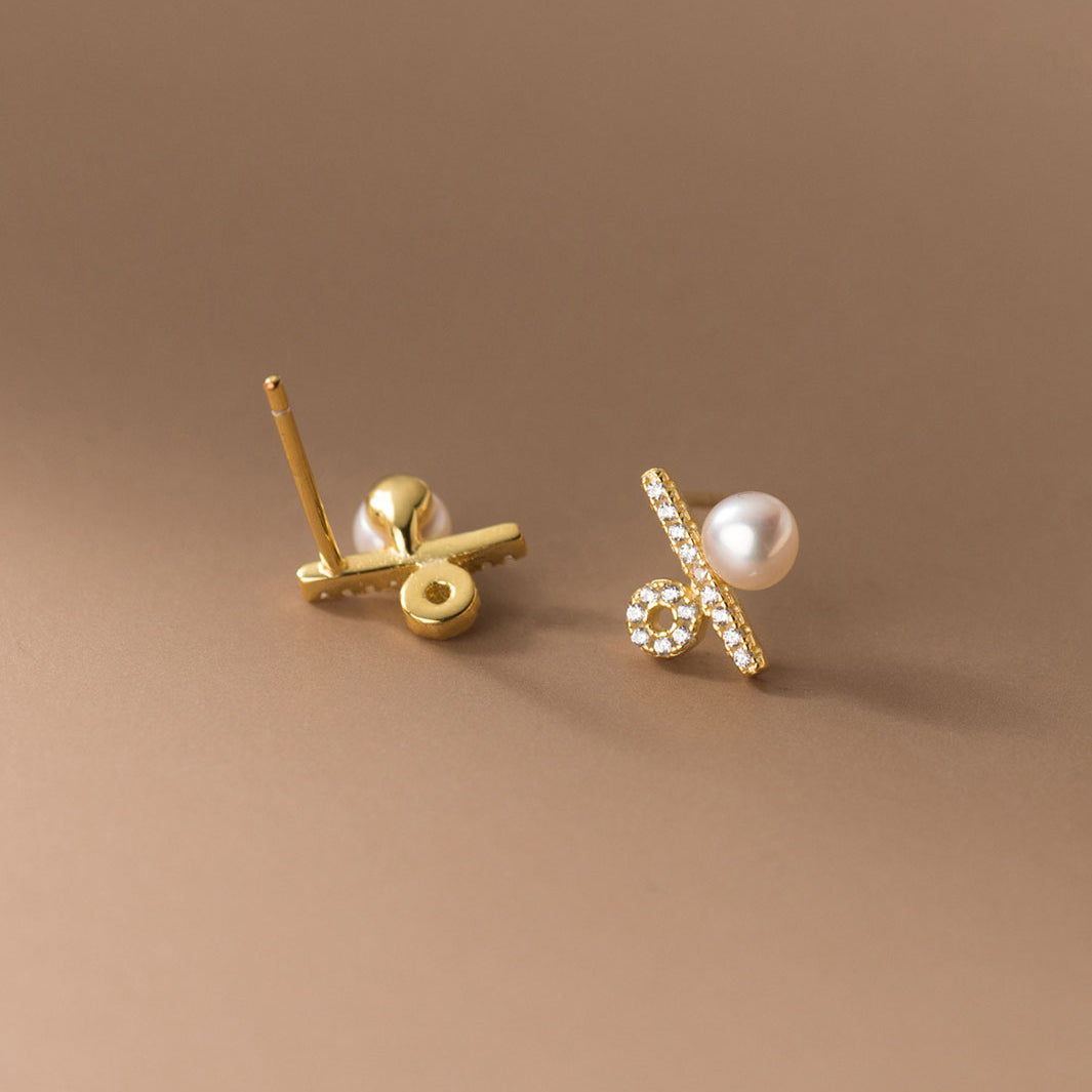 Percentage Symbol Stud Earrings
