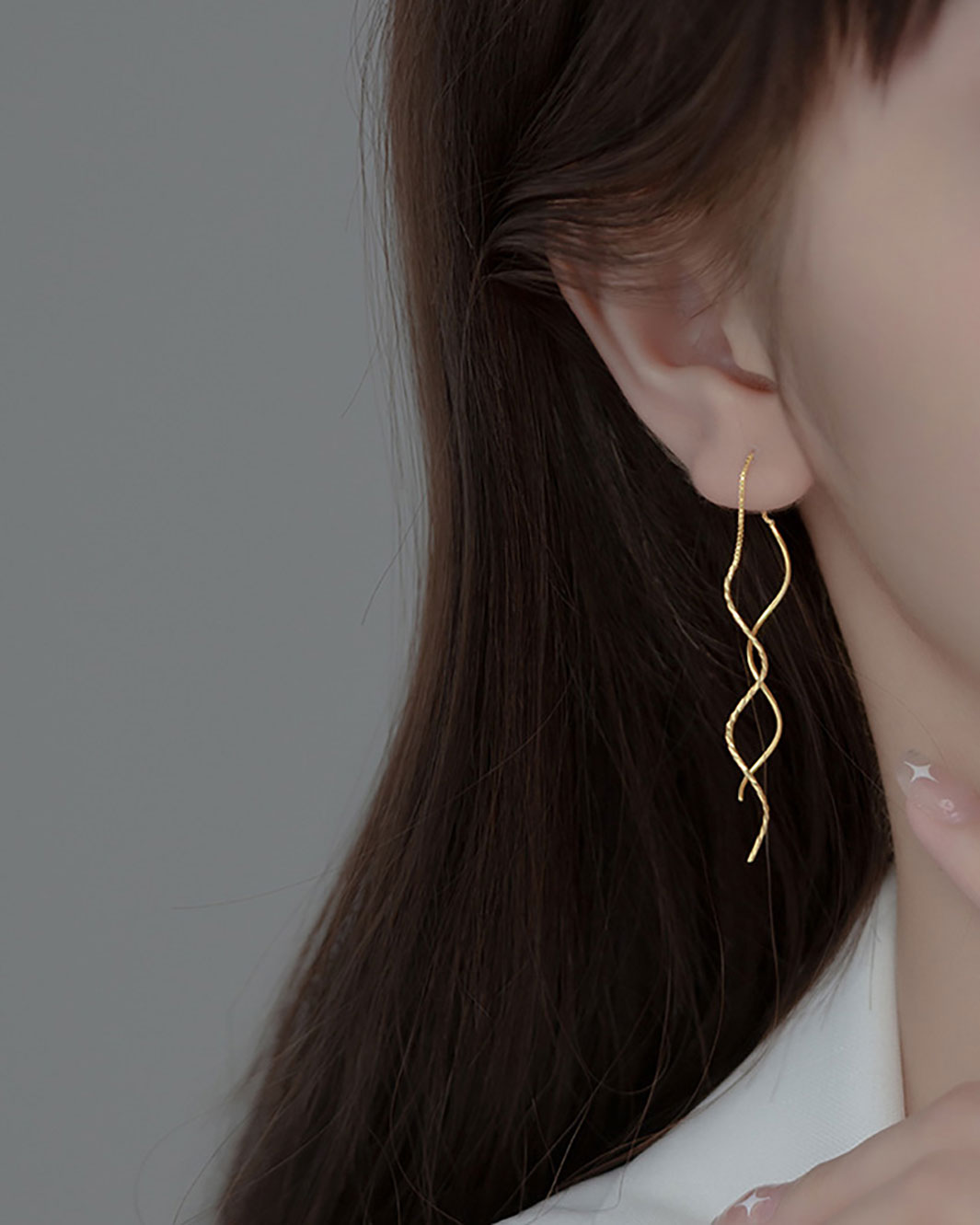 Giada Spiral Threader Earrings