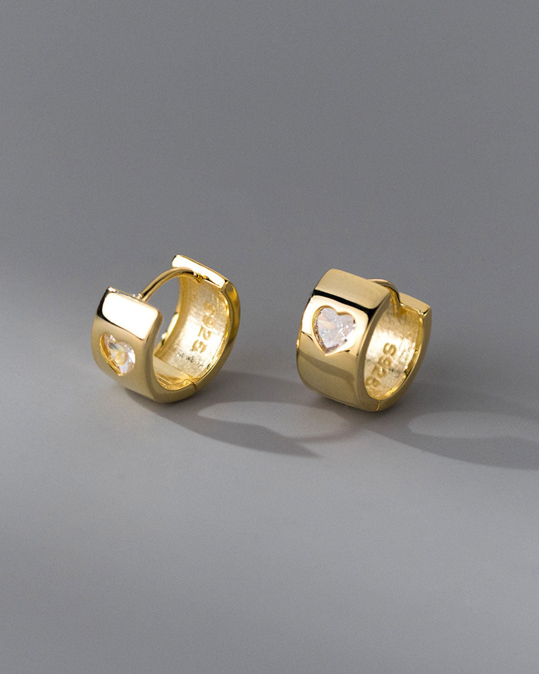 Elia Heart Chunky Huggie Earrings