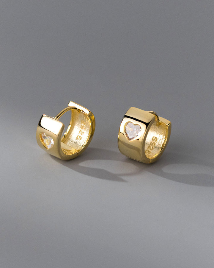 Elia Heart Chunky Huggie Earrings