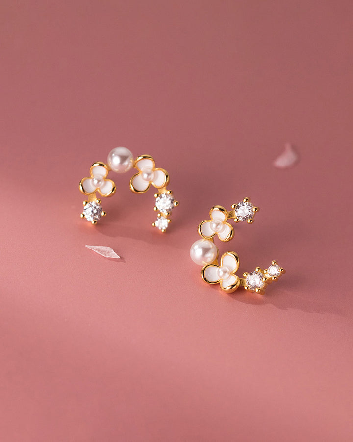 Arabella Floral Curve Stud Earrings