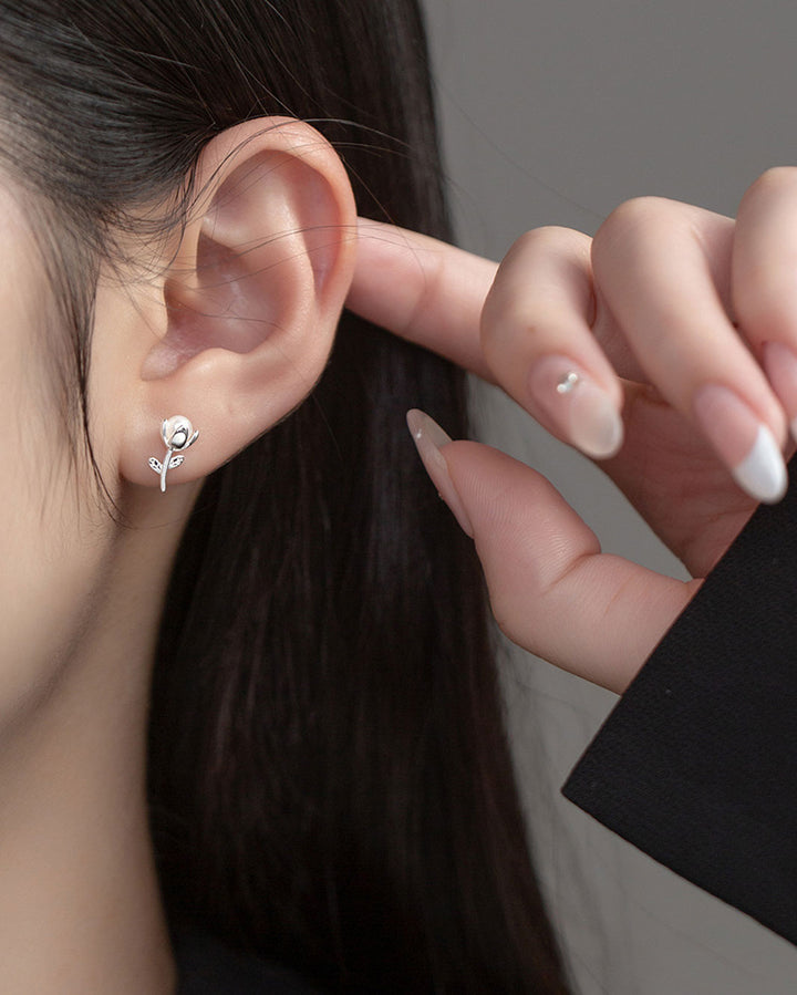 Buttercup Pearl Flower Stud Earrings