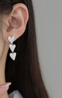 Eternal Sparkling Hearts Dangle Earrings
