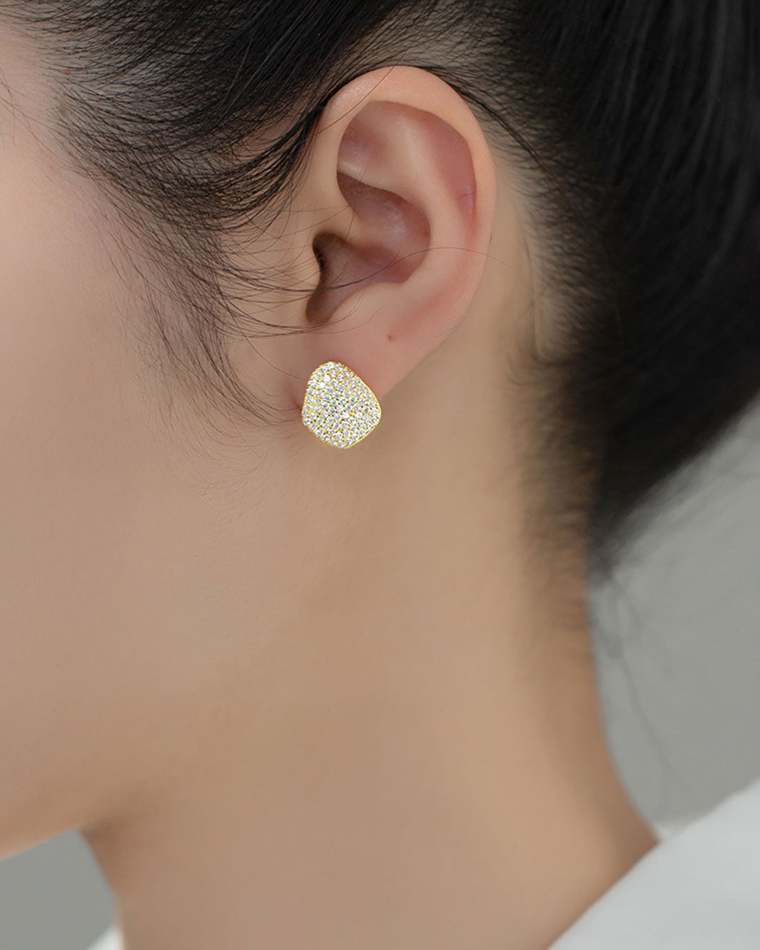 Luminous Gold Charm Stud Earrings