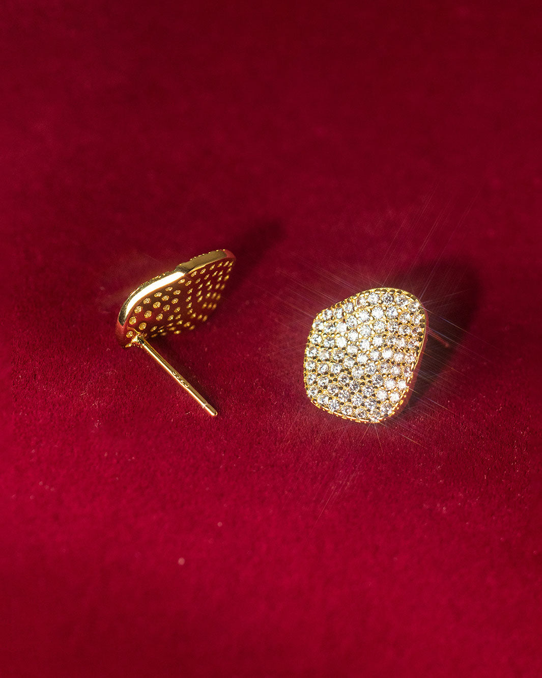 Luminous Gold Charm Stud Earrings