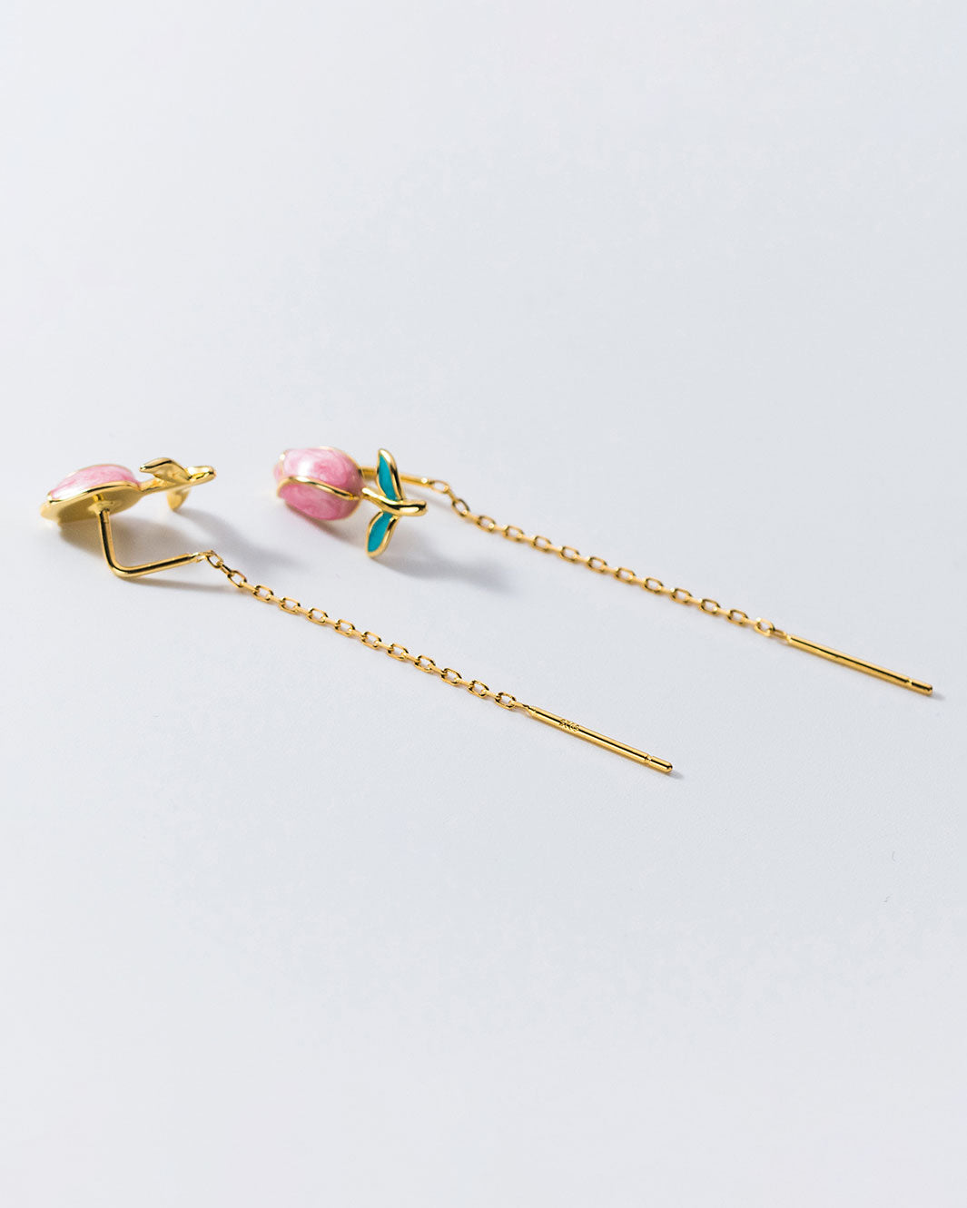 Tulip Charm Threader Earrings