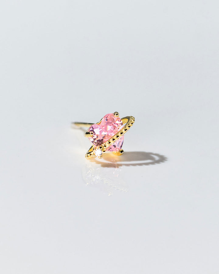 Dreamy Pink Heart Stud Earrings
