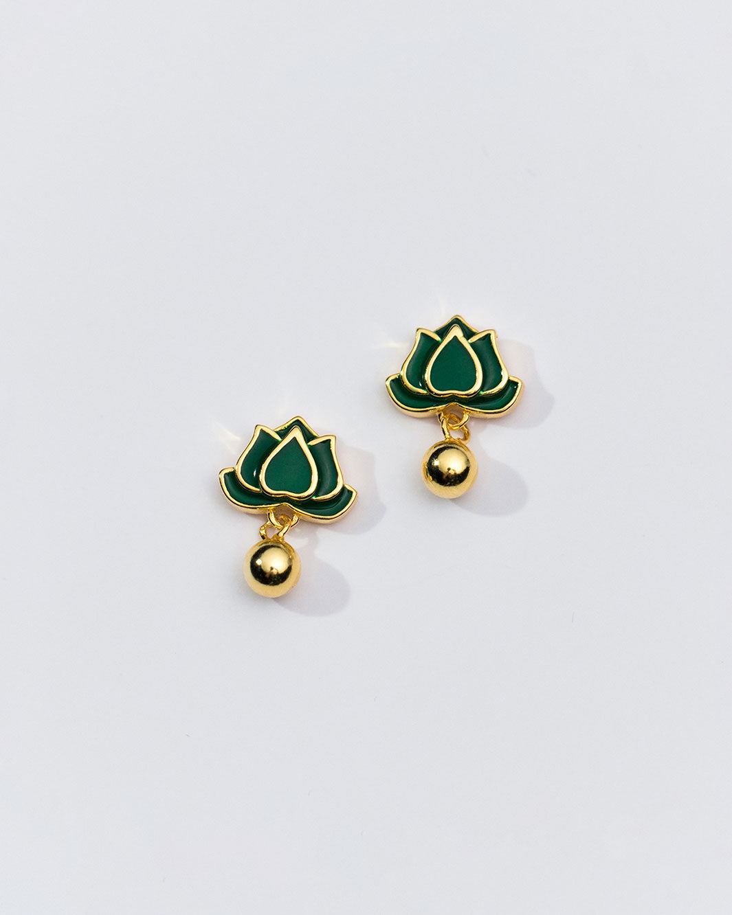 Divine Lotus Drop Earrings