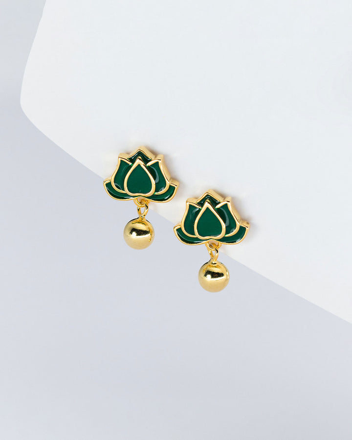 Divine Lotus Drop Earrings