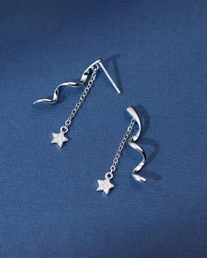 Altair Spiral Star Drop Earrings