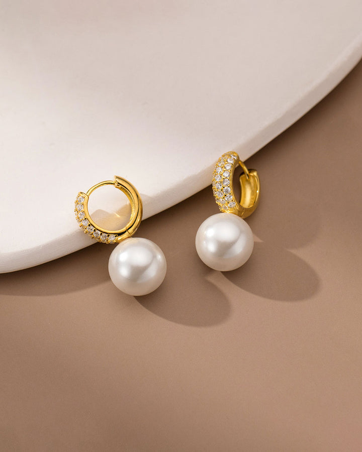 Lais Pearl Chunky Hoop Earrings