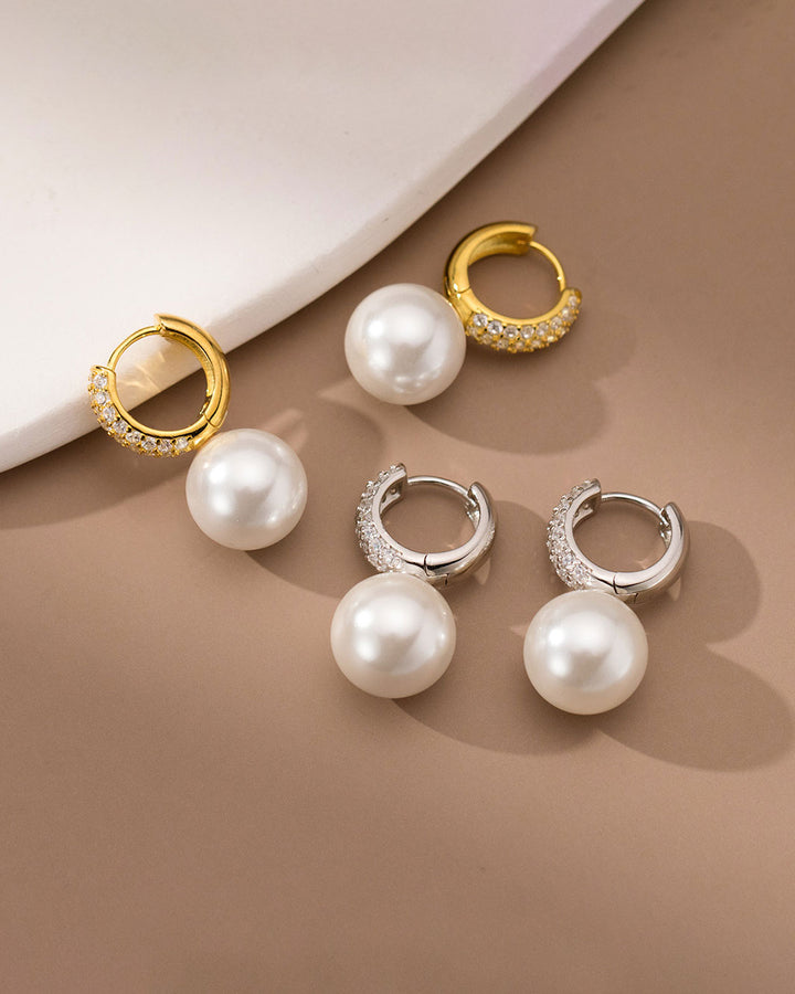 Lais Pearl Chunky Hoop Earrings