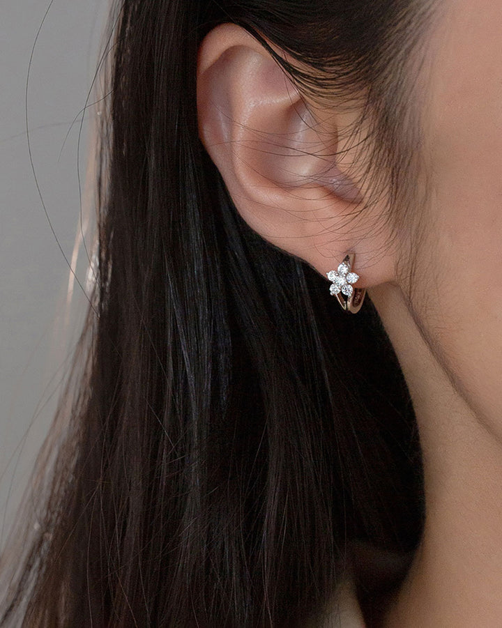Heather Floral Hoop Earrings