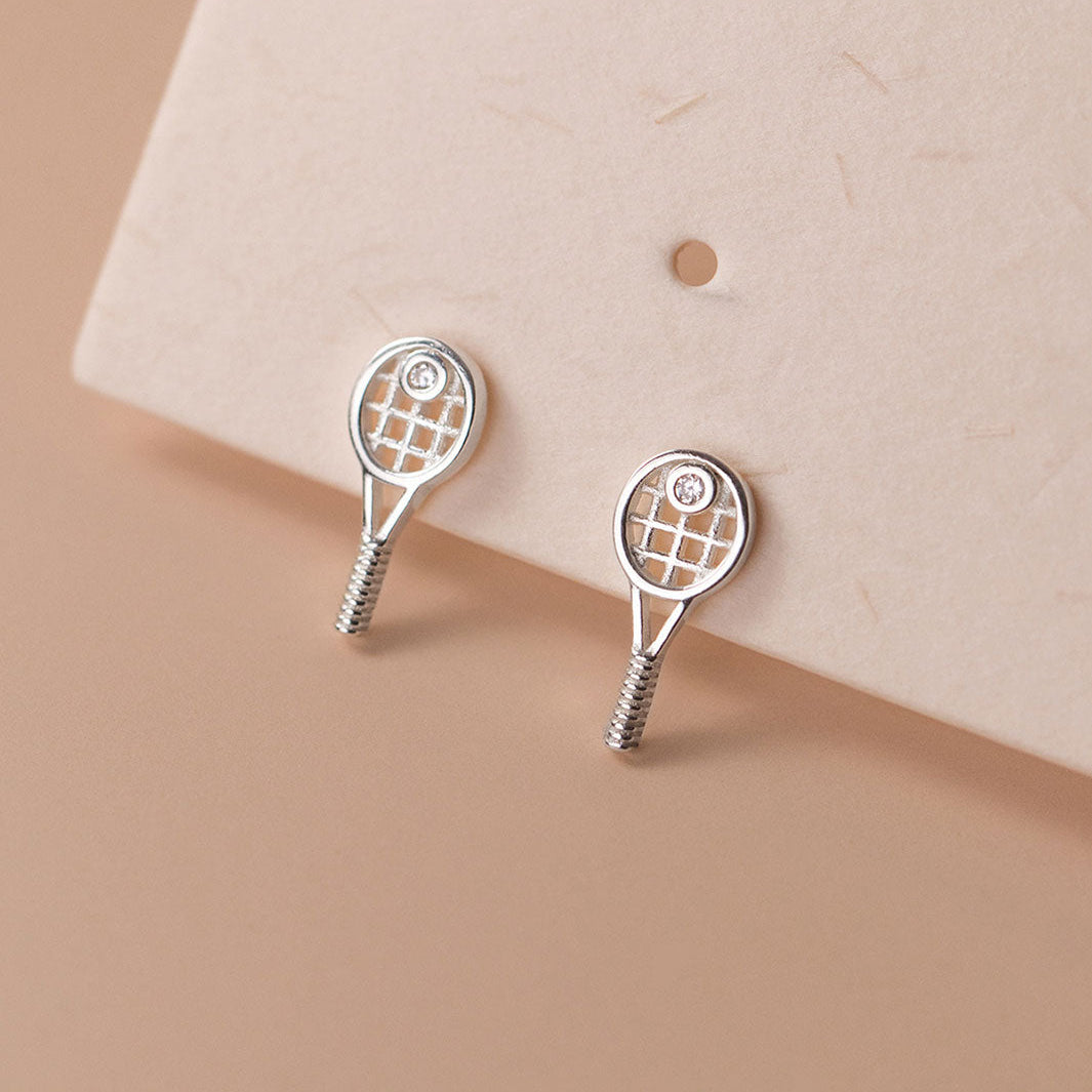 Dainty Racquet Stud Earrings