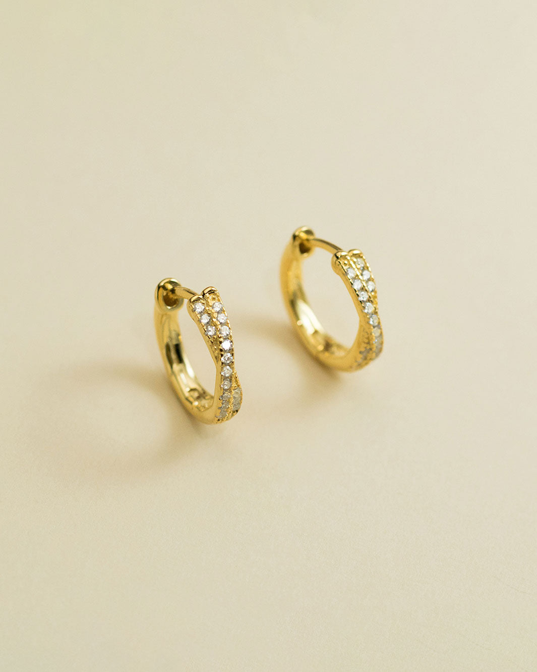 Mila Crossover Pavé Hoop Earrings