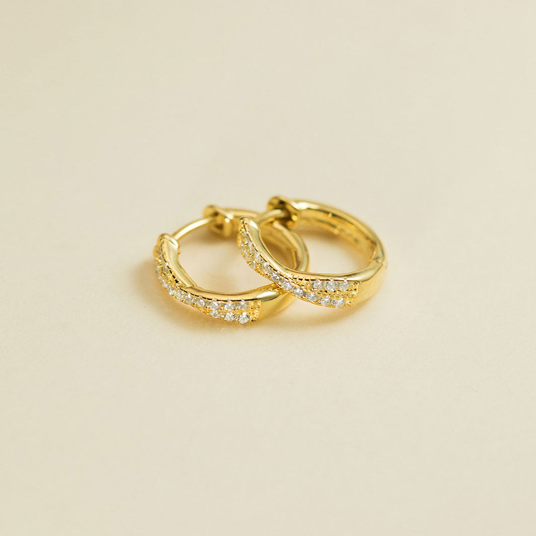 Mila Crossover Pavé Hoop Earrings