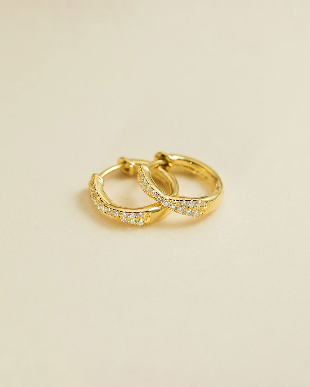 Mila Crossover Pavé Hoop Earrings