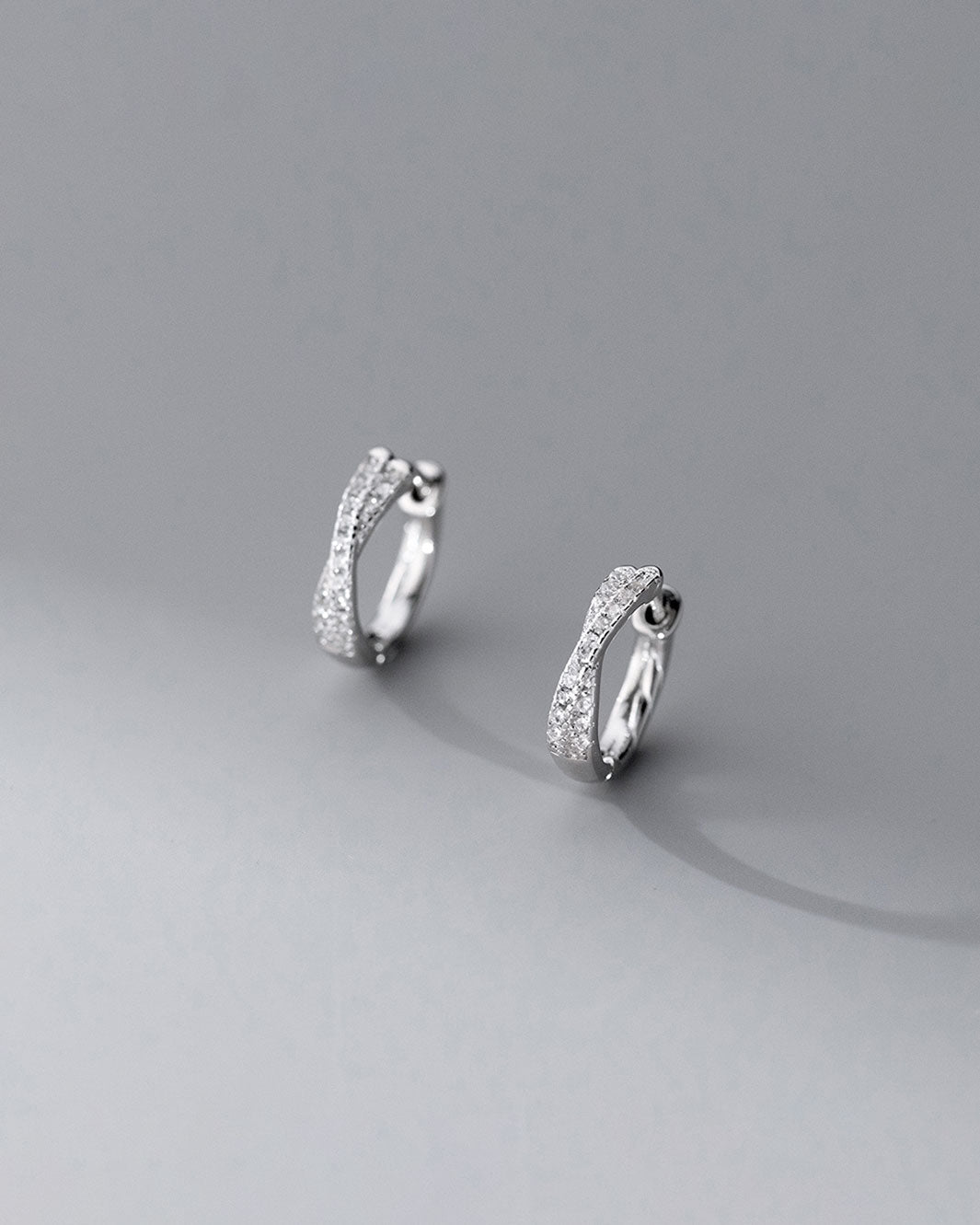 Mila Crossover Pavé Hoop Earrings