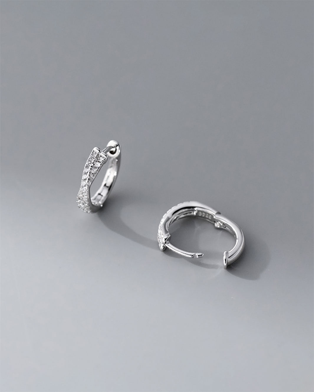 Mila Crossover Pavé Hoop Earrings